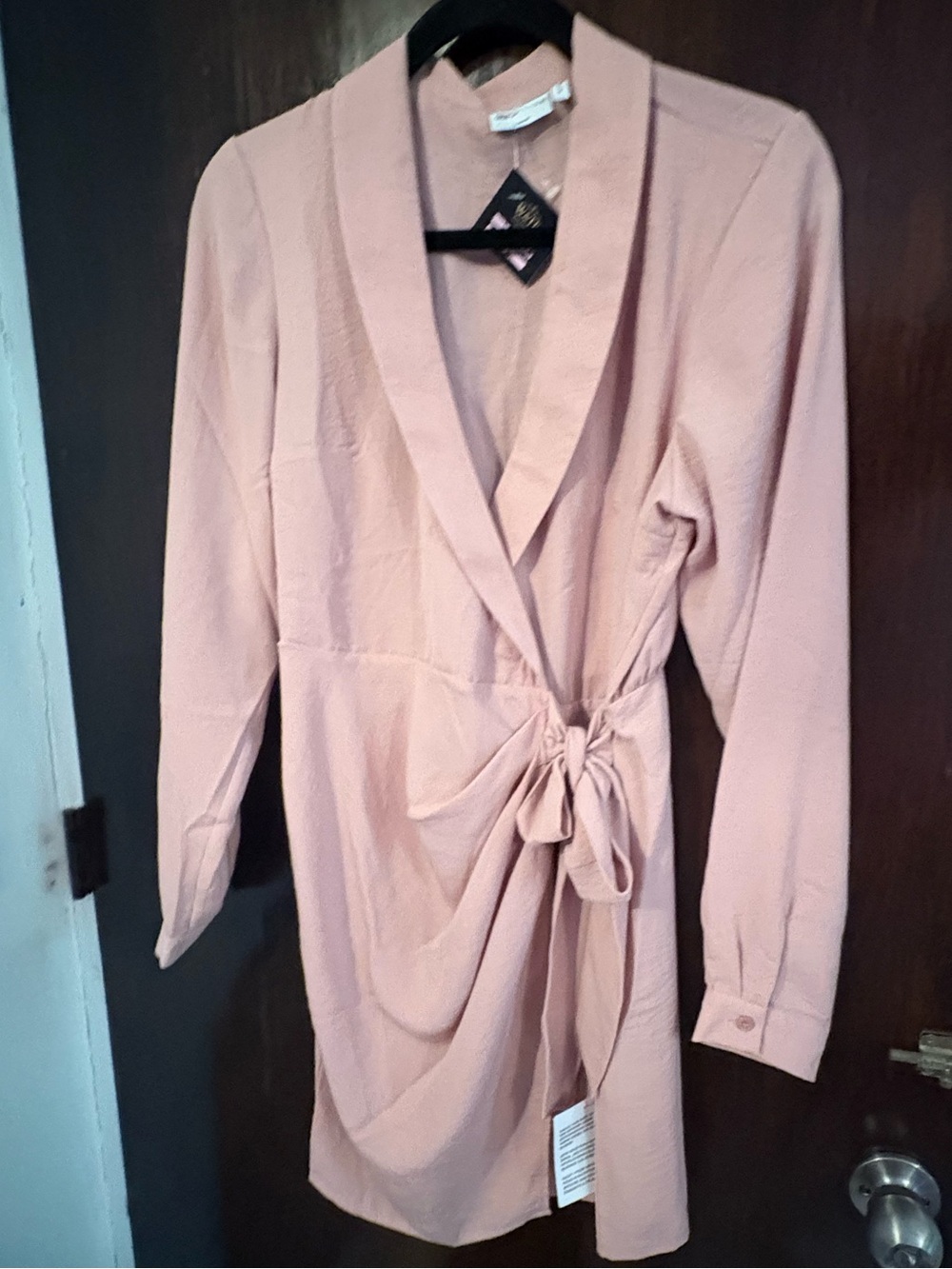 Bundle 2 for $30. NWT ASOS Blush Pink Midi Wrap Dress with Tie Waist. Size 4.